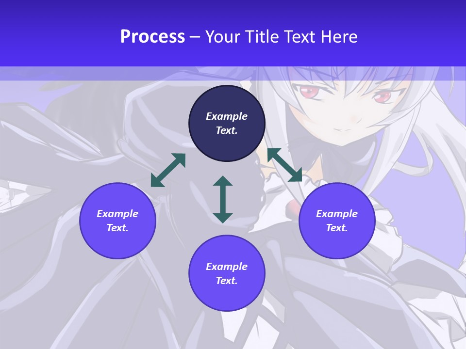 An Anime Character With White Hair And Black Wings PowerPoint Template