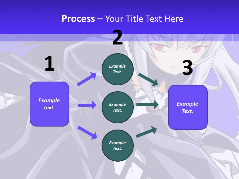 An Anime Character With White Hair And Black Wings PowerPoint Template