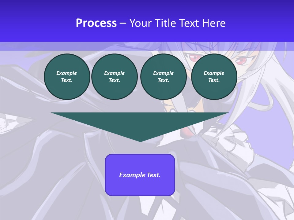 An Anime Character With White Hair And Black Wings PowerPoint Template