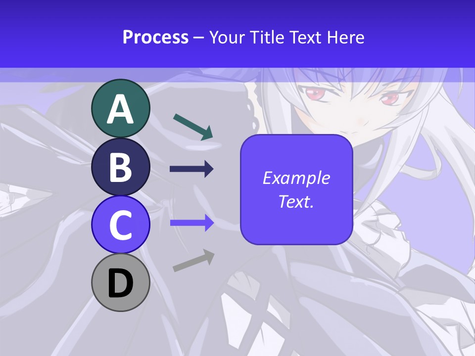 An Anime Character With White Hair And Black Wings PowerPoint Template