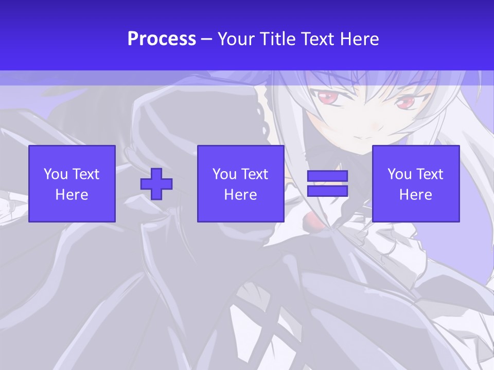 An Anime Character With White Hair And Black Wings PowerPoint Template