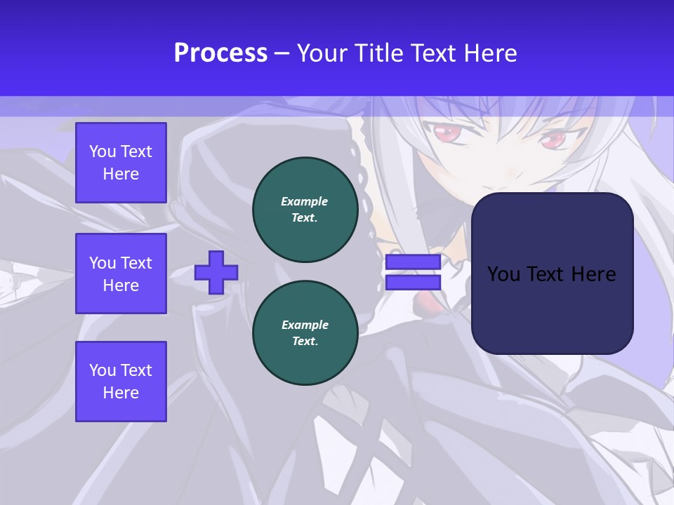 An Anime Character With White Hair And Black Wings PowerPoint Template