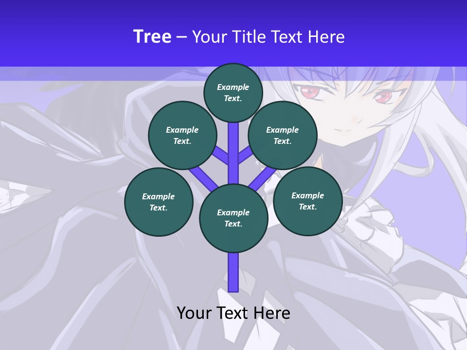 An Anime Character With White Hair And Black Wings PowerPoint Template