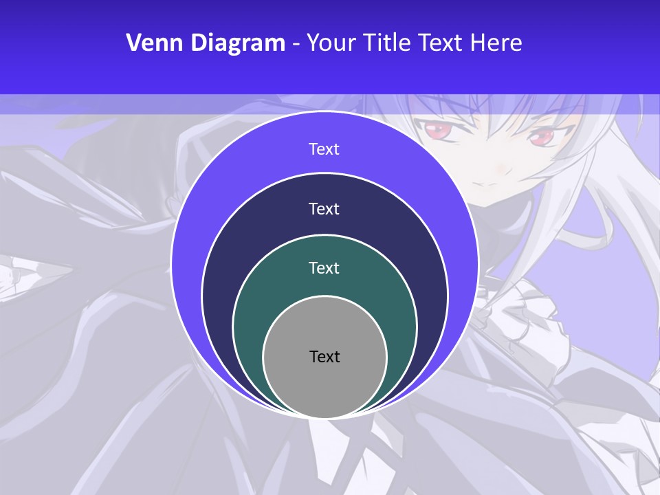 An Anime Character With White Hair And Black Wings PowerPoint Template
