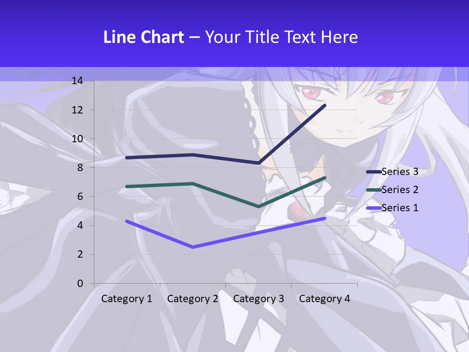 An Anime Character With White Hair And Black Wings PowerPoint Template