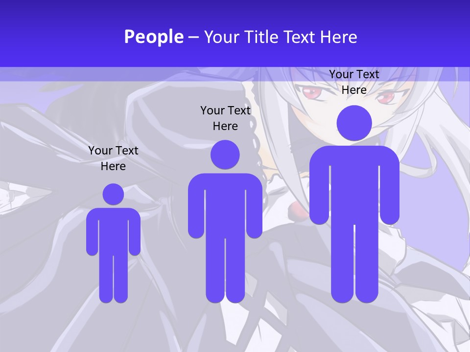 An Anime Character With White Hair And Black Wings PowerPoint Template