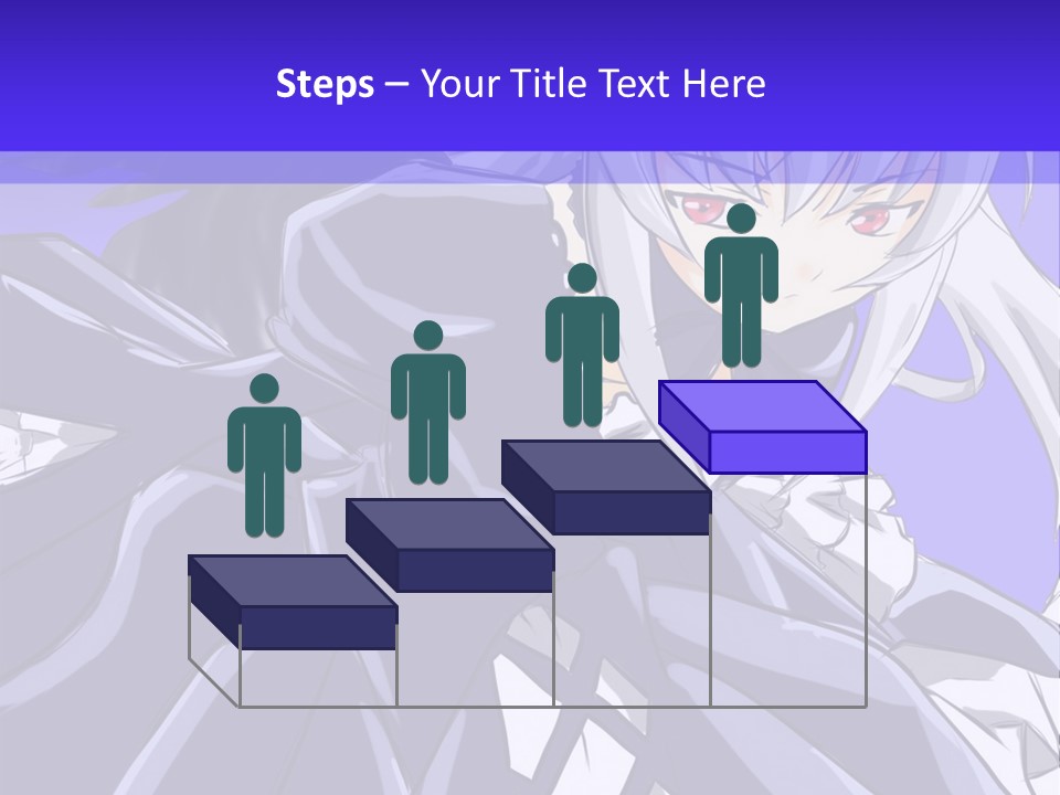 An Anime Character With White Hair And Black Wings PowerPoint Template