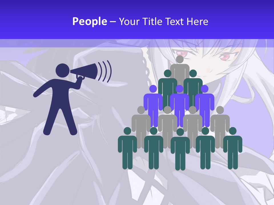 An Anime Character With White Hair And Black Wings PowerPoint Template
