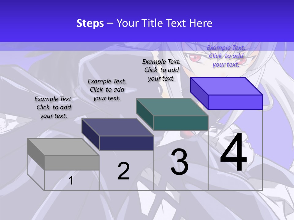 An Anime Character With White Hair And Black Wings PowerPoint Template