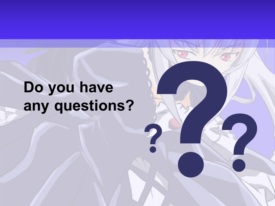 An Anime Character With White Hair And Black Wings PowerPoint Template