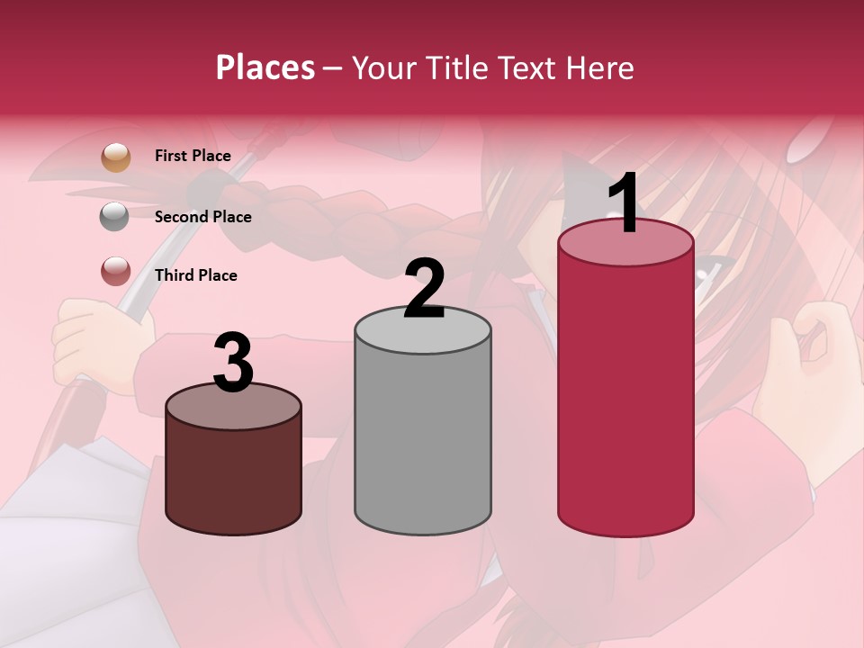 A Woman With Red Hair Is Holding An Umbrella PowerPoint Template