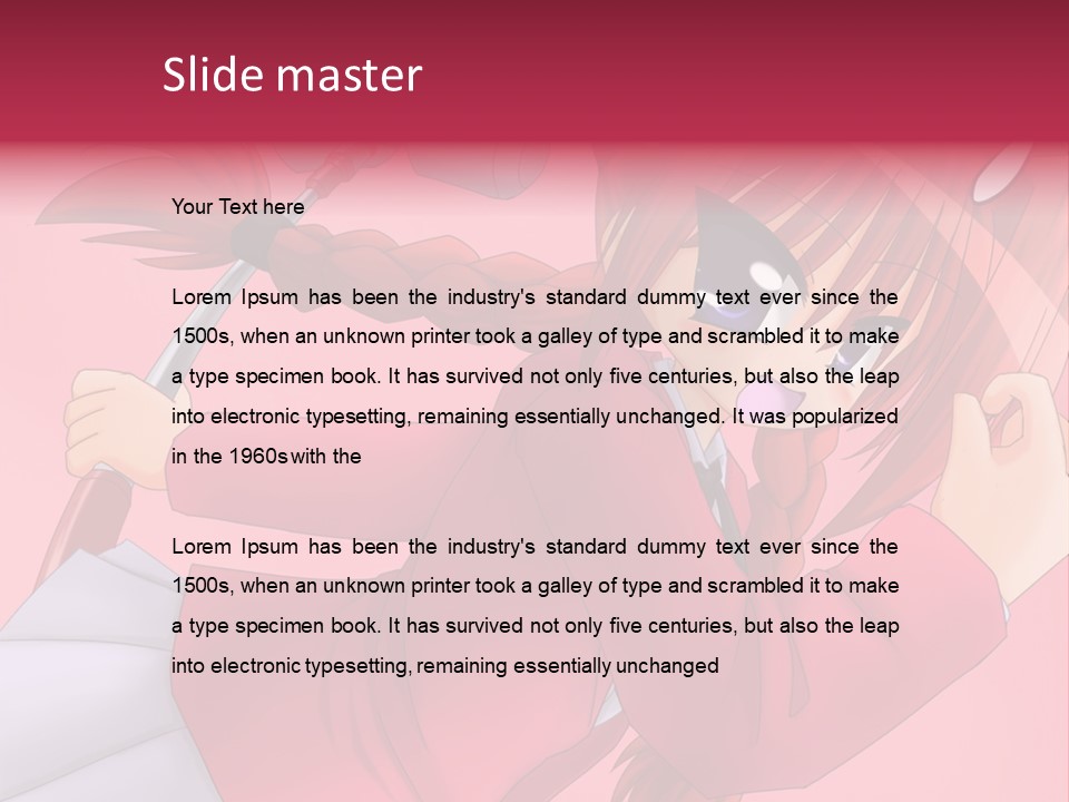 A Woman With Red Hair Is Holding An Umbrella PowerPoint Template