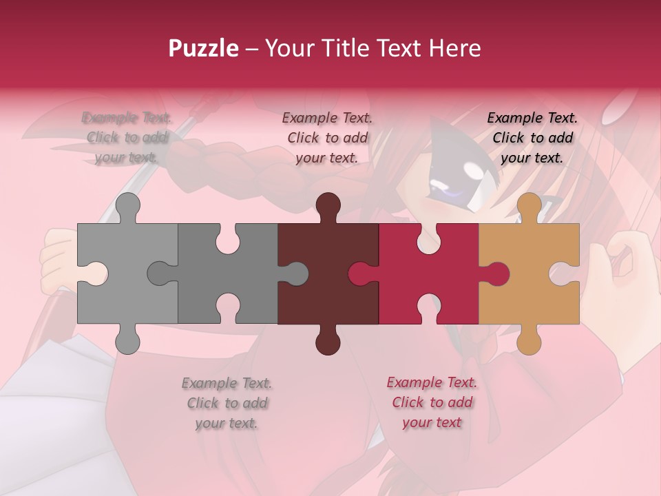 A Woman With Red Hair Is Holding An Umbrella PowerPoint Template