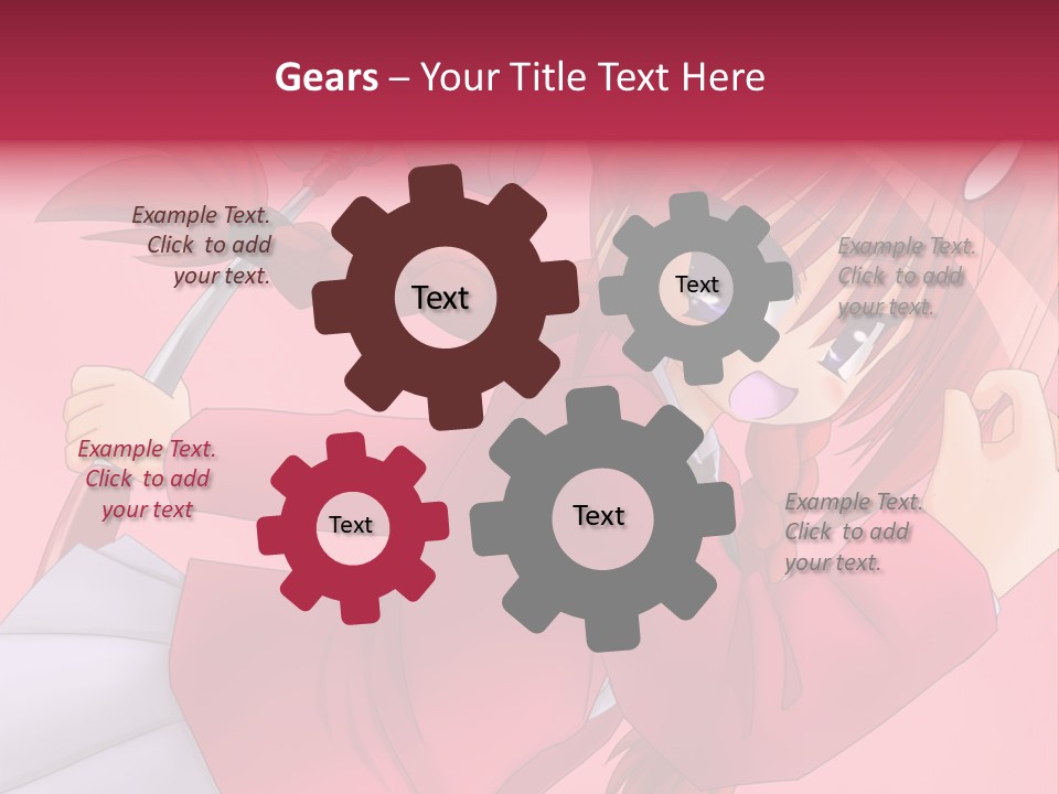 A Woman With Red Hair Is Holding An Umbrella PowerPoint Template