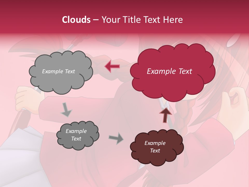 A Woman With Red Hair Is Holding An Umbrella PowerPoint Template