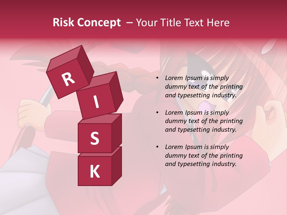 A Woman With Red Hair Is Holding An Umbrella PowerPoint Template