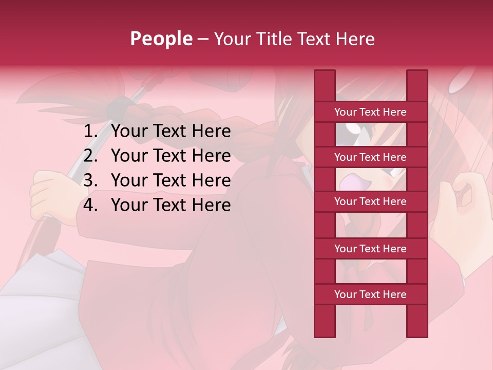 A Woman With Red Hair Is Holding An Umbrella PowerPoint Template