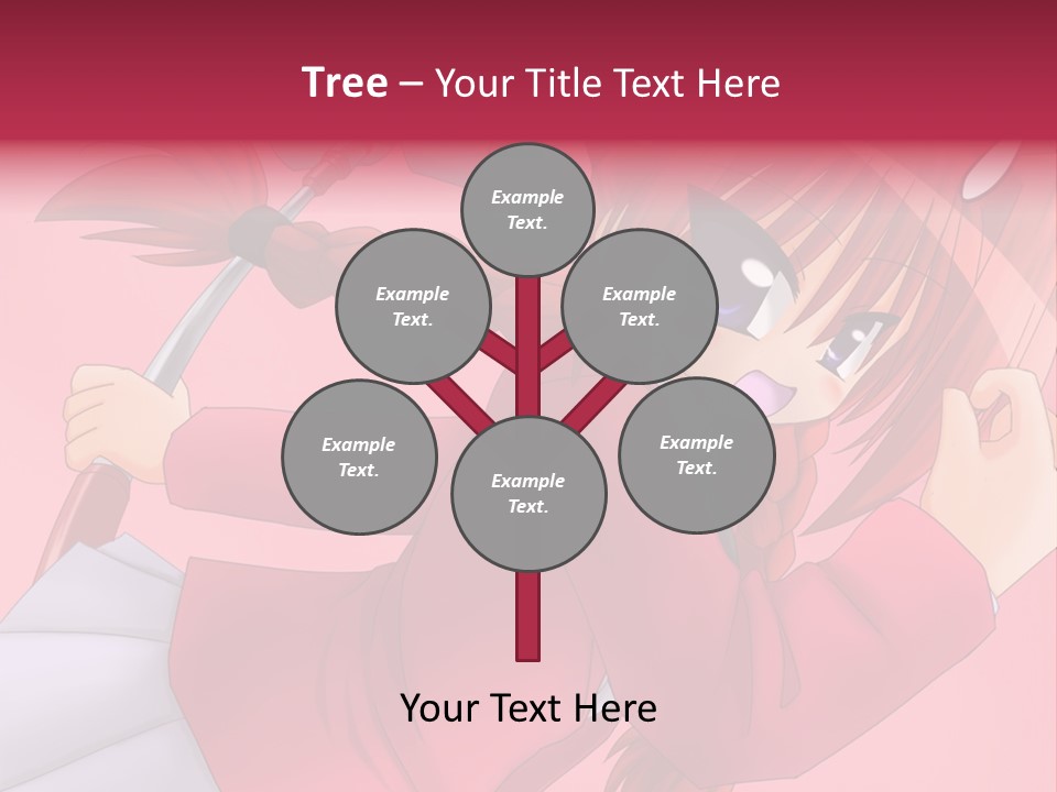 A Woman With Red Hair Is Holding An Umbrella PowerPoint Template