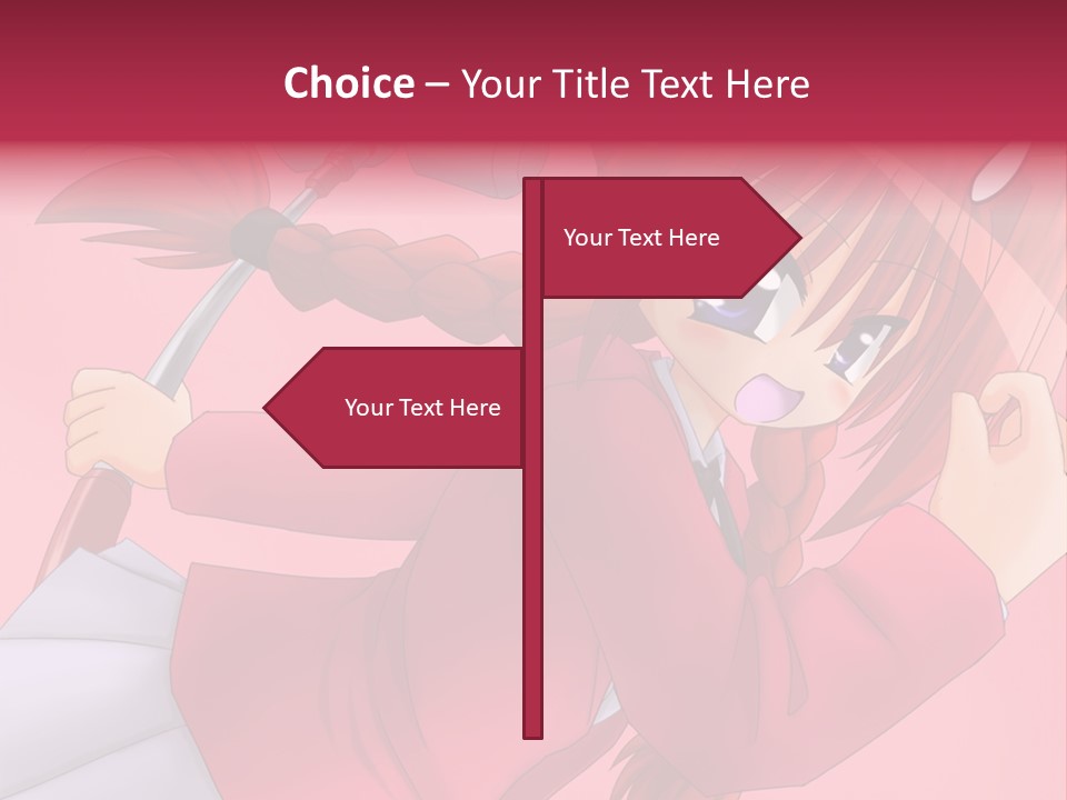 A Woman With Red Hair Is Holding An Umbrella PowerPoint Template