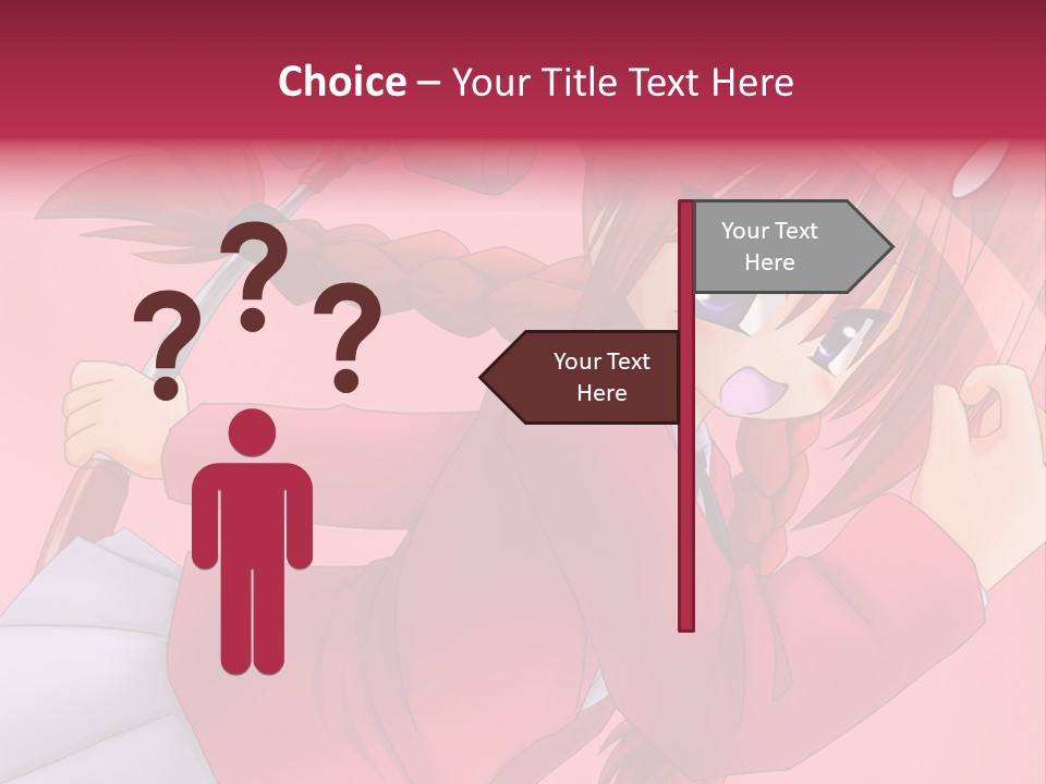 A Woman With Red Hair Is Holding An Umbrella PowerPoint Template