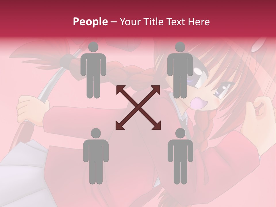 A Woman With Red Hair Is Holding An Umbrella PowerPoint Template