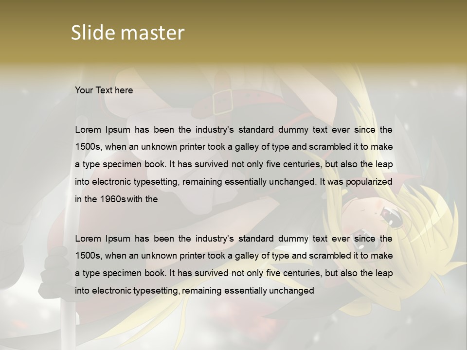 A Woman In A Red And Black Outfit With A Sword PowerPoint Template