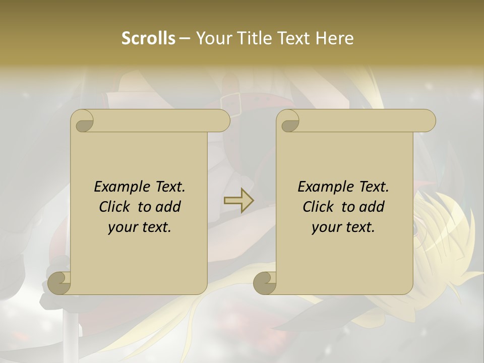 A Woman In A Red And Black Outfit With A Sword PowerPoint Template