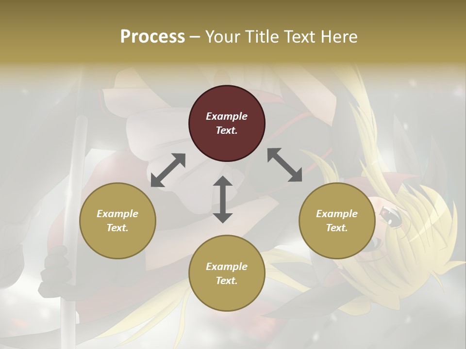 A Woman In A Red And Black Outfit With A Sword PowerPoint Template