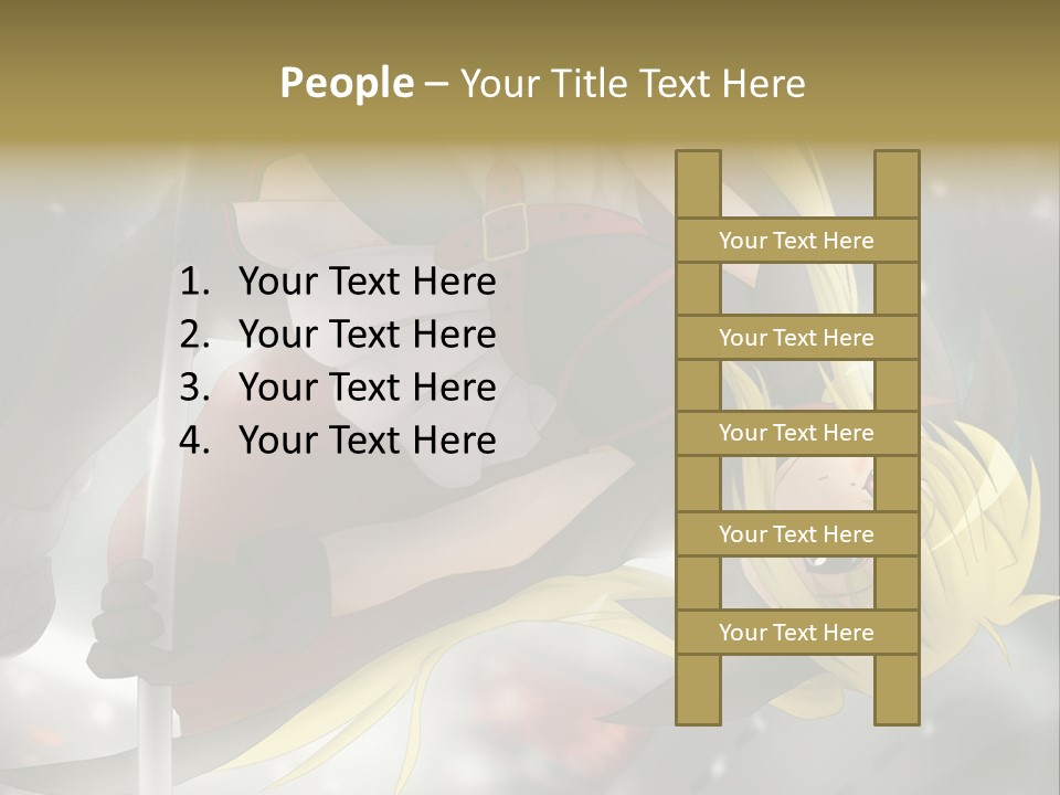 A Woman In A Red And Black Outfit With A Sword PowerPoint Template