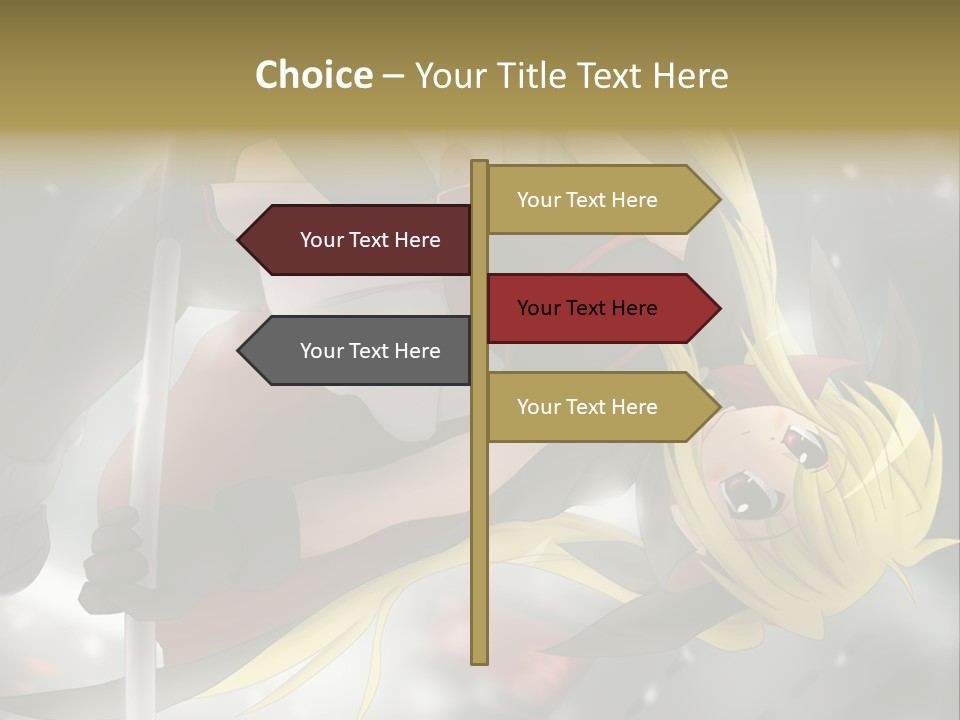 A Woman In A Red And Black Outfit With A Sword PowerPoint Template