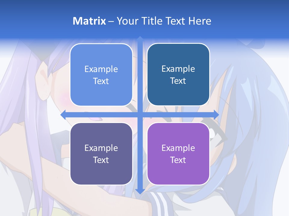 A Couple Of Anime Girls Hugging Each Other PowerPoint Template