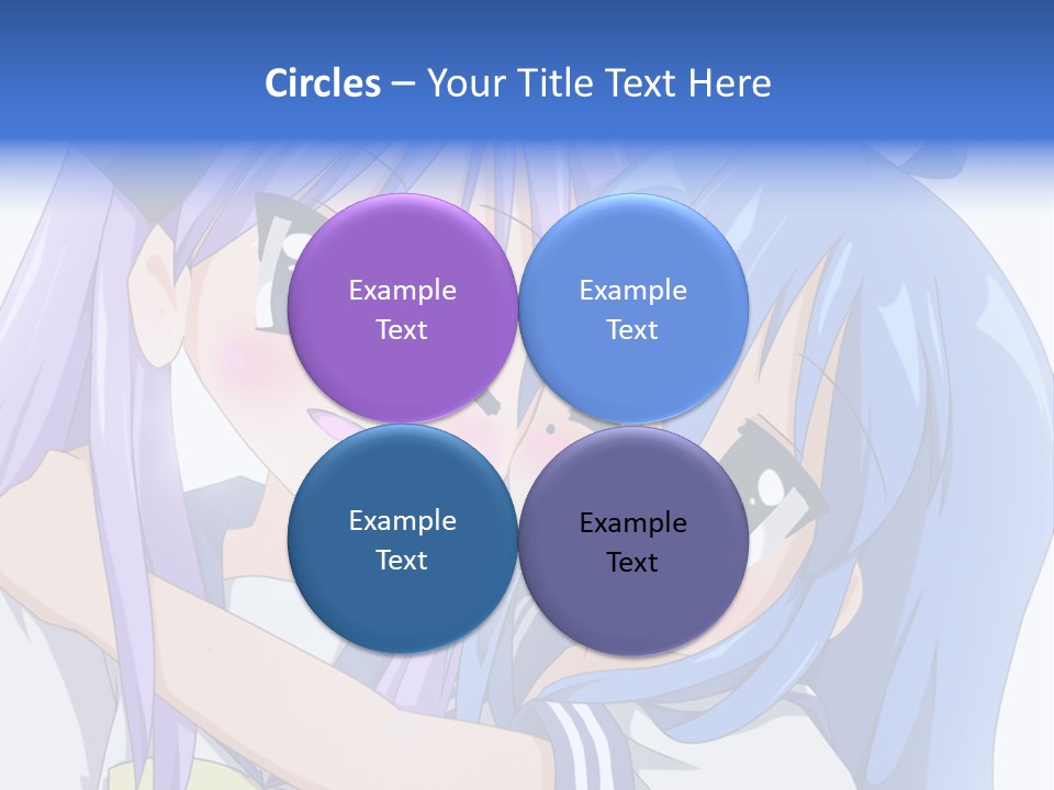 A Couple Of Anime Girls Hugging Each Other PowerPoint Template
