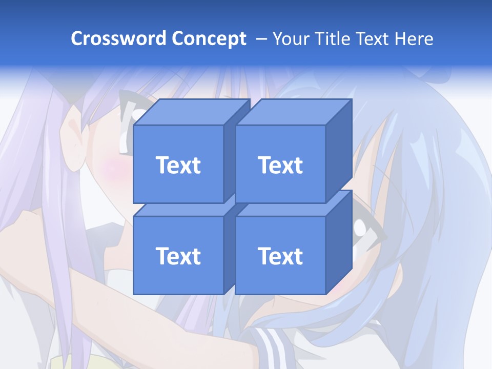 A Couple Of Anime Girls Hugging Each Other PowerPoint Template