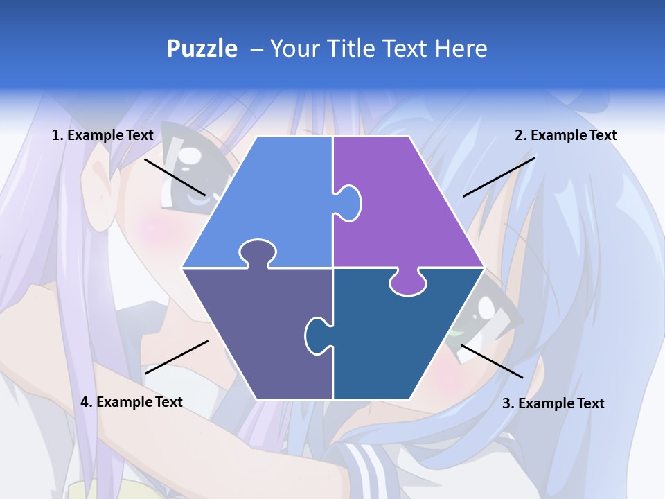 A Couple Of Anime Girls Hugging Each Other PowerPoint Template