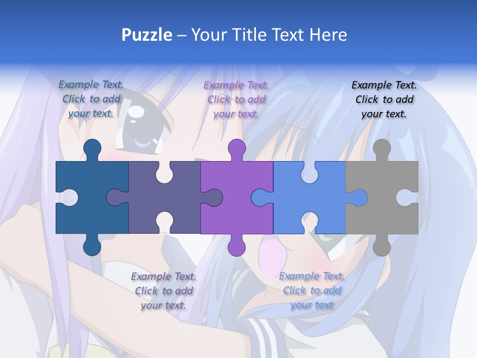 A Couple Of Anime Girls Hugging Each Other PowerPoint Template