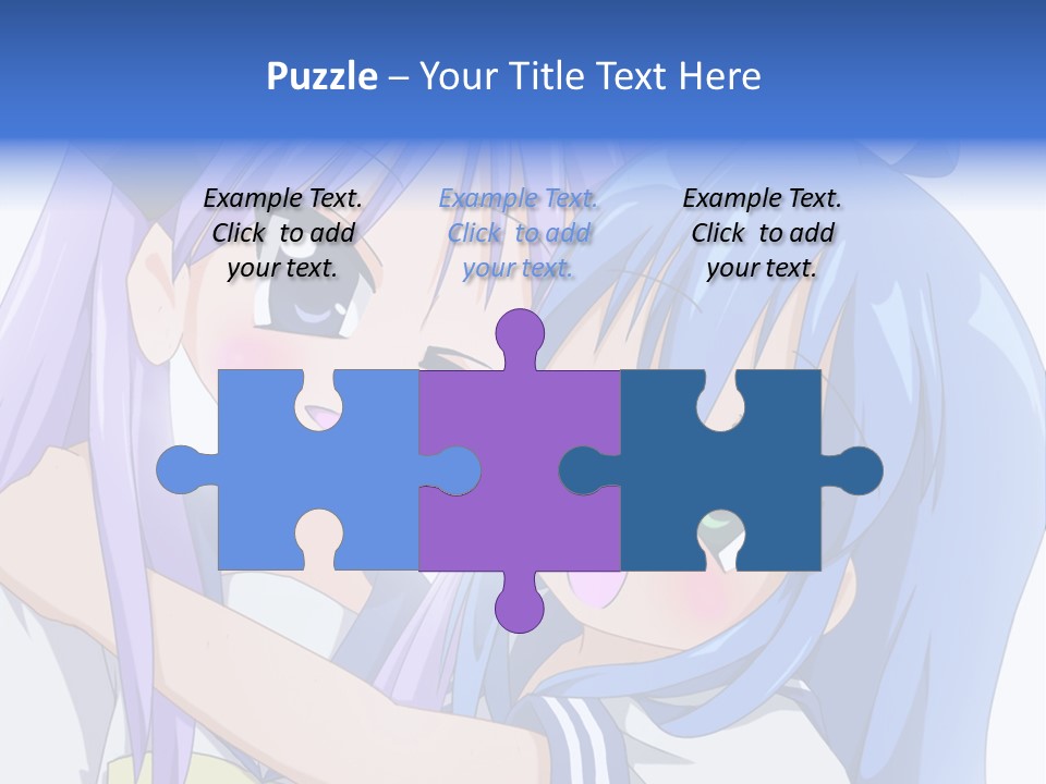 A Couple Of Anime Girls Hugging Each Other PowerPoint Template