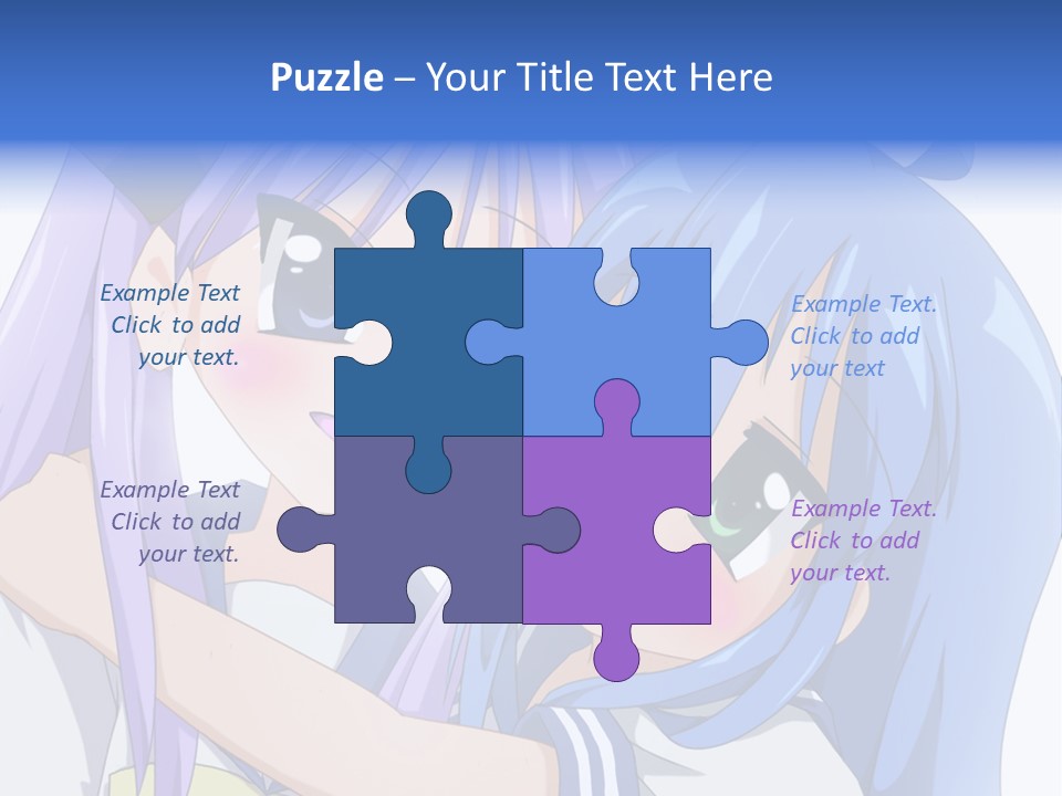 A Couple Of Anime Girls Hugging Each Other PowerPoint Template