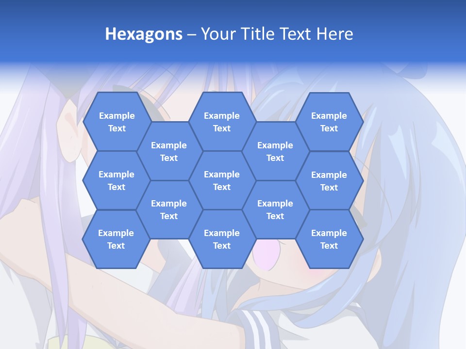 A Couple Of Anime Girls Hugging Each Other PowerPoint Template