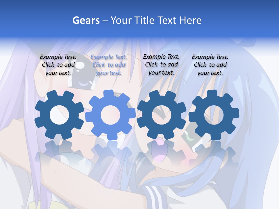 A Couple Of Anime Girls Hugging Each Other PowerPoint Template