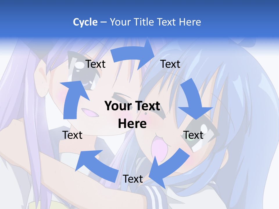 A Couple Of Anime Girls Hugging Each Other PowerPoint Template