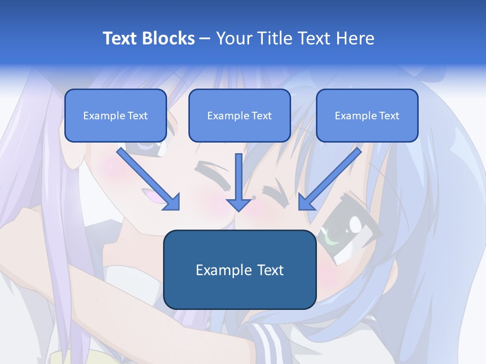 A Couple Of Anime Girls Hugging Each Other PowerPoint Template