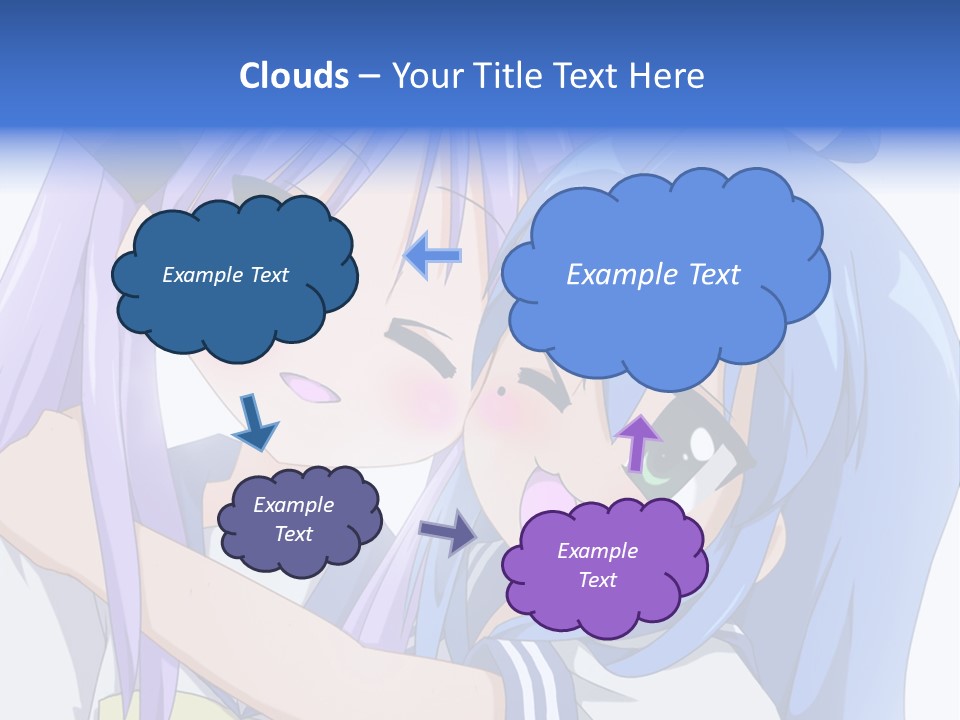 A Couple Of Anime Girls Hugging Each Other PowerPoint Template