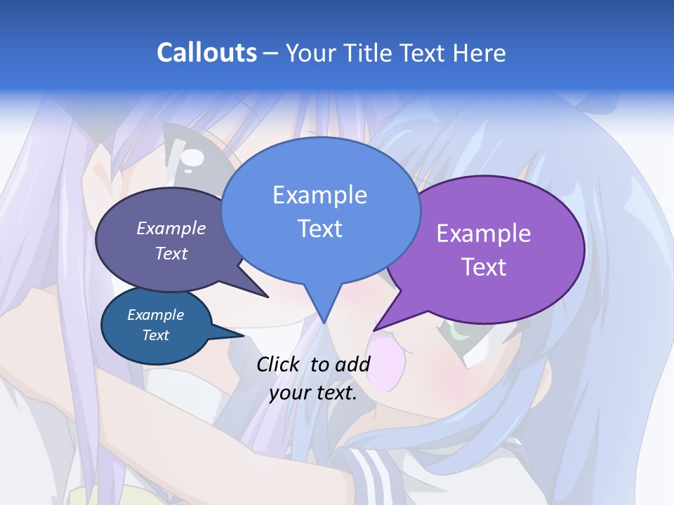 A Couple Of Anime Girls Hugging Each Other PowerPoint Template
