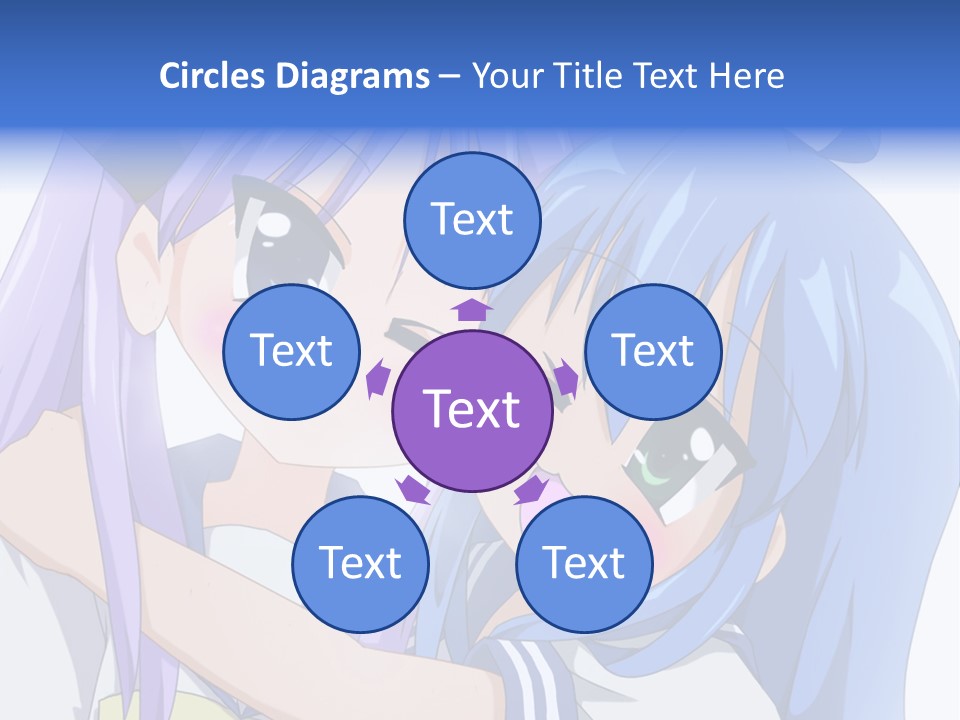 A Couple Of Anime Girls Hugging Each Other PowerPoint Template