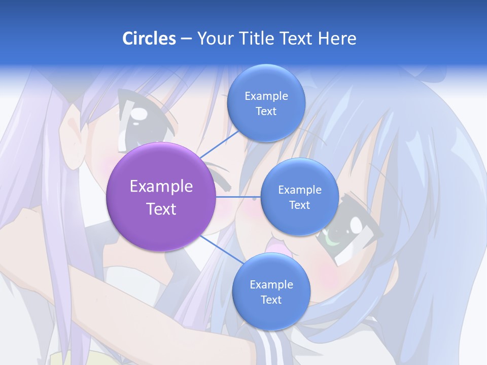 A Couple Of Anime Girls Hugging Each Other PowerPoint Template