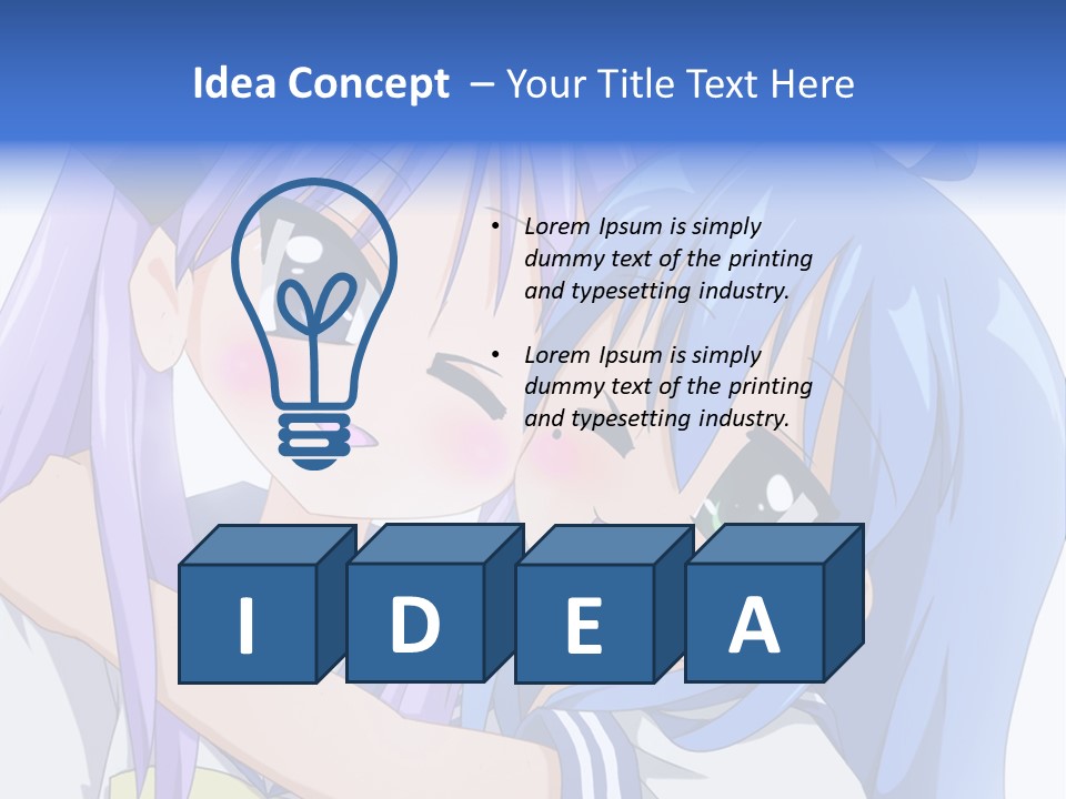 A Couple Of Anime Girls Hugging Each Other PowerPoint Template