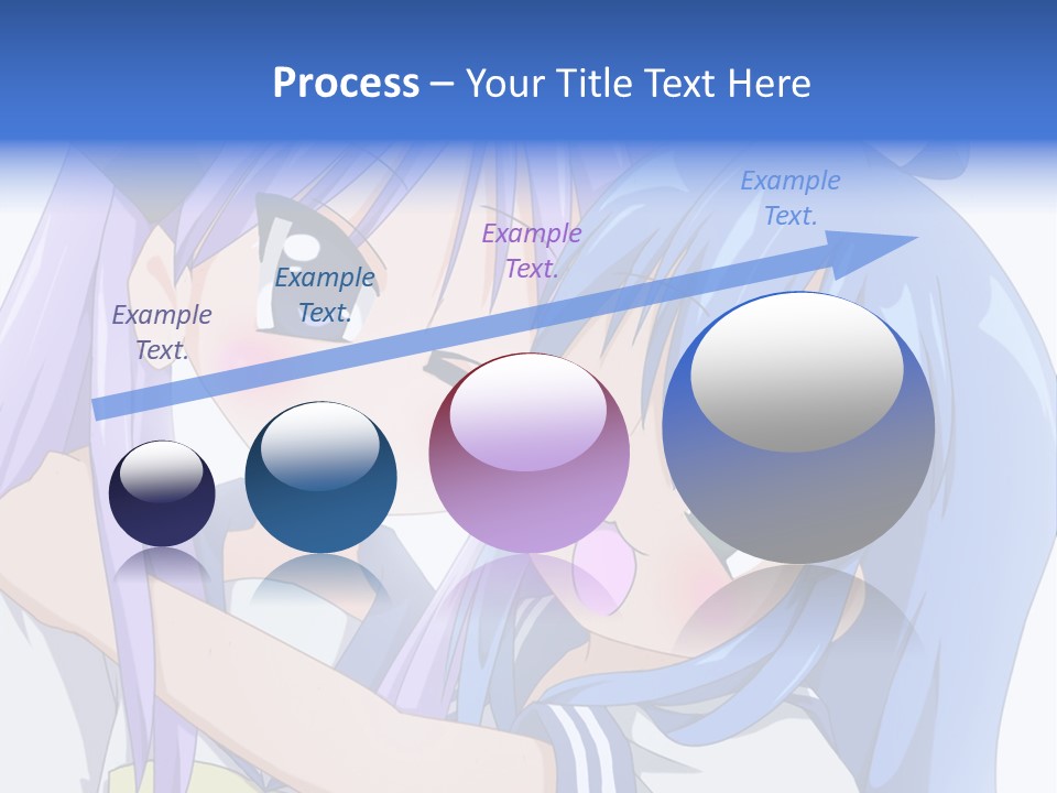 A Couple Of Anime Girls Hugging Each Other PowerPoint Template