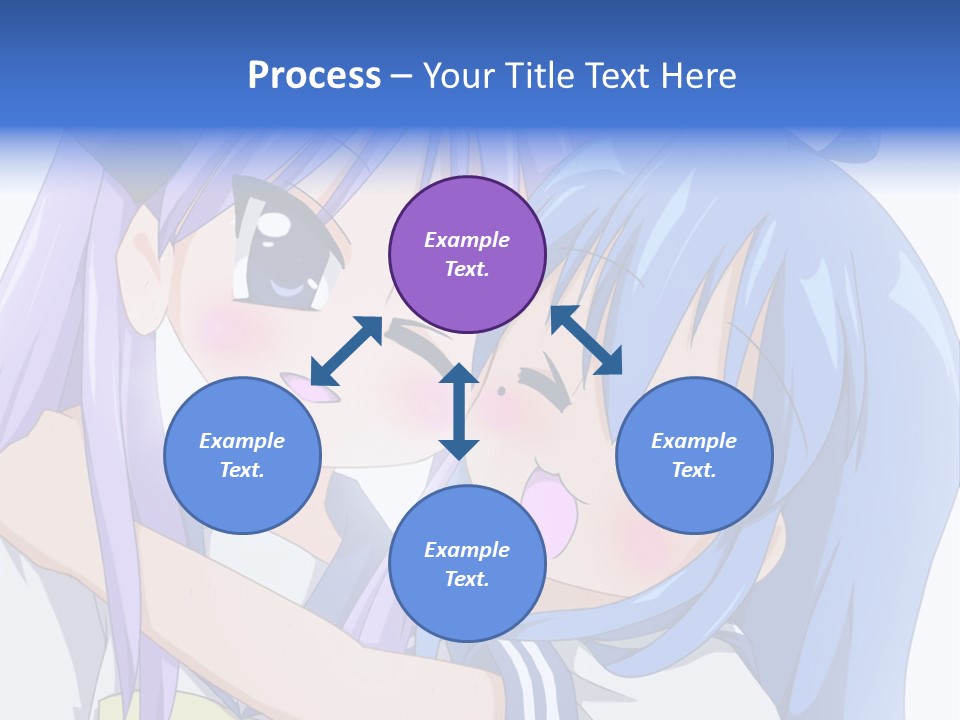 A Couple Of Anime Girls Hugging Each Other PowerPoint Template