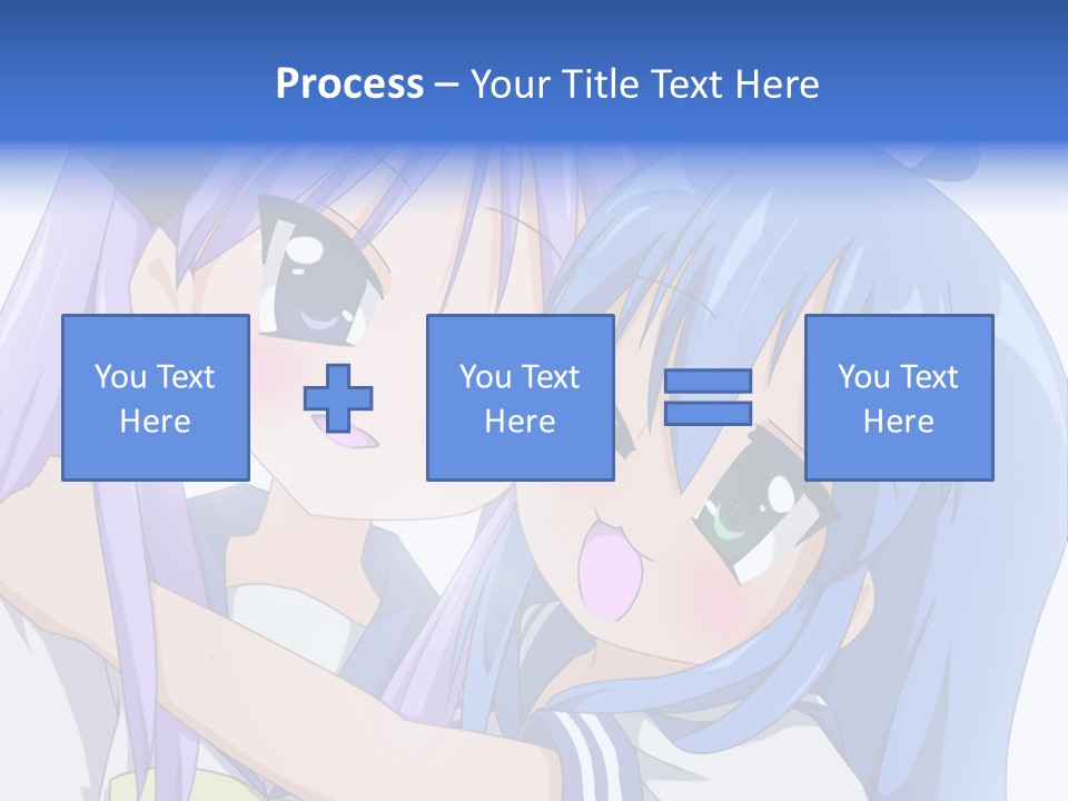 A Couple Of Anime Girls Hugging Each Other PowerPoint Template