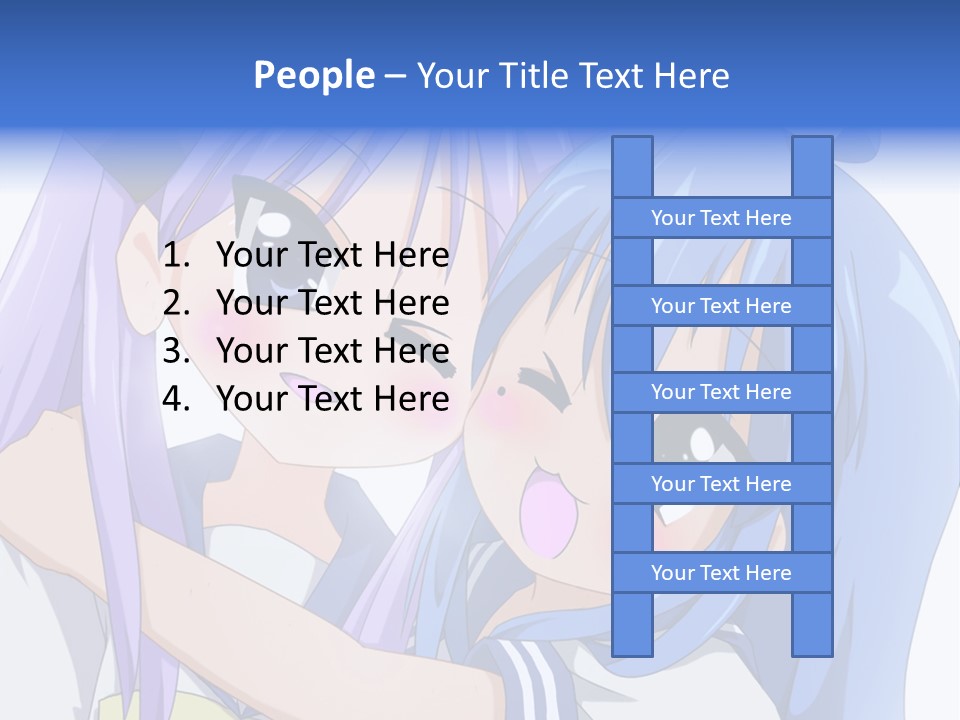 A Couple Of Anime Girls Hugging Each Other PowerPoint Template
